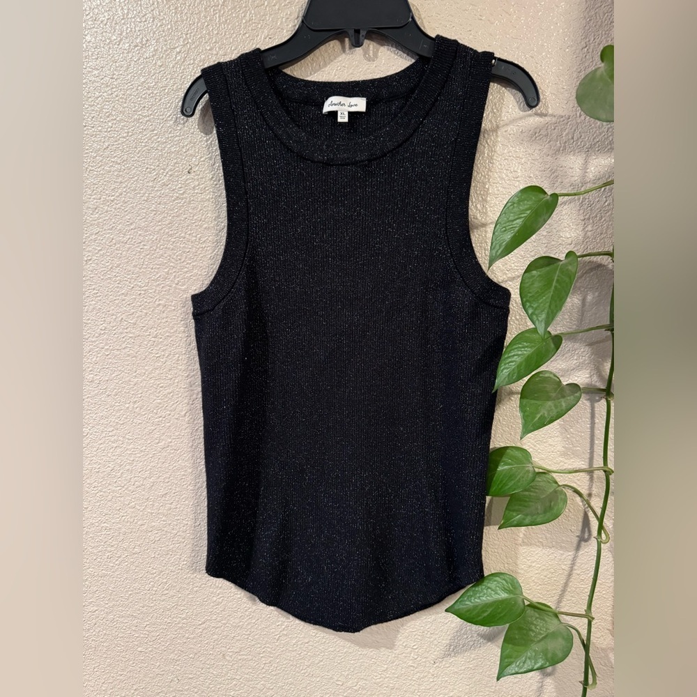 Another Love Cora Sparkle Sweater Tank in Black